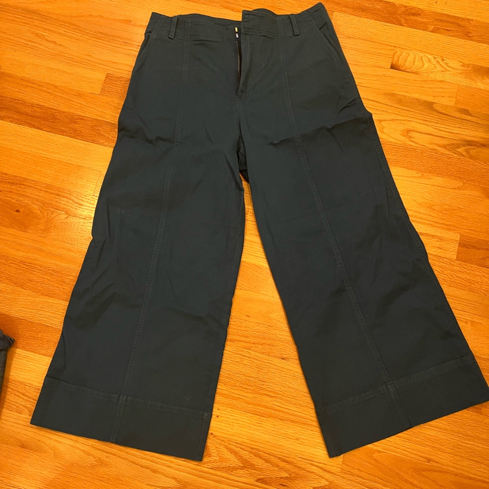 LOFT Navy Palmer Wide-Leg Trousers